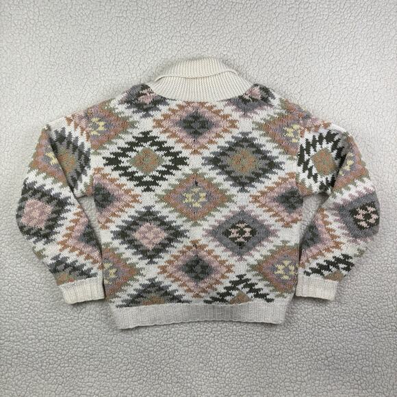 Vtg Chicos Chunky Knit Cardigan Toggle Button Shawl Collar Southwest Sz M Crop - Picture 3 of 7